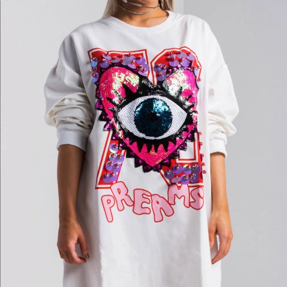 Akira Crew Neck Long Sleeve Sequin Dress